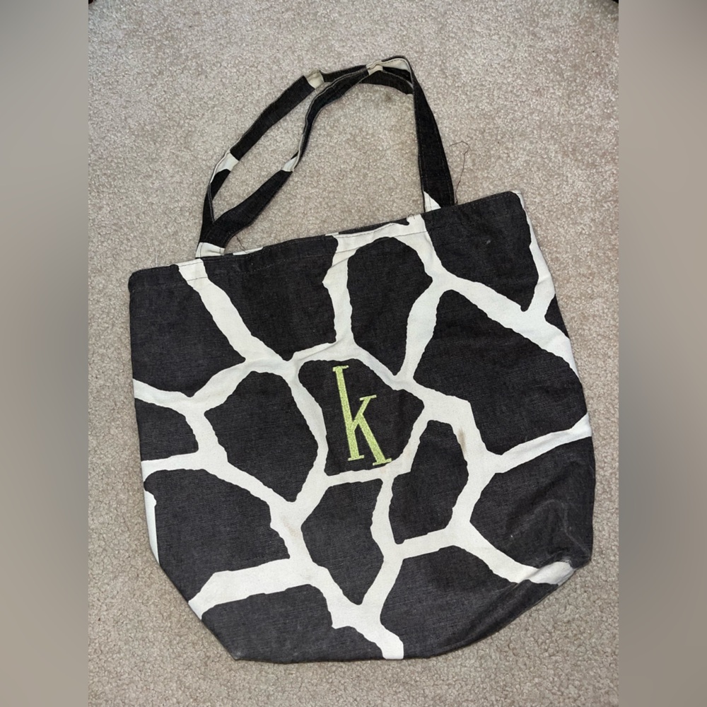 Cow print Tote Bag with Monogram